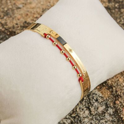 BRAZALETE DE HILO ROJO PERLA 18k