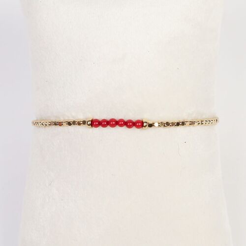 BRACELET CORAIL & HEMATITE