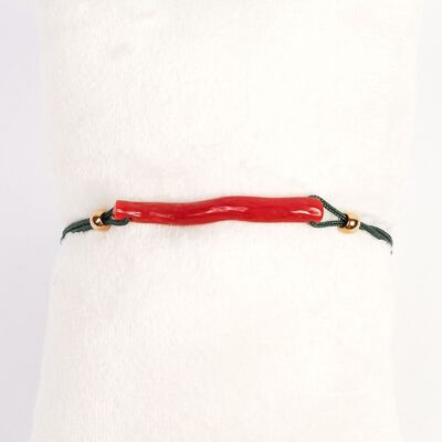 PULSERA HILO CORAL CAQUI