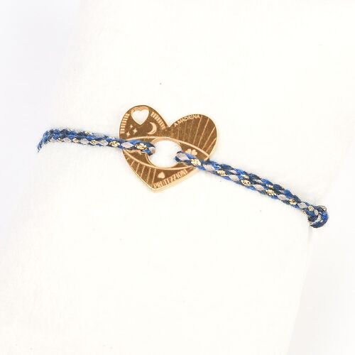 BRACELET AMULETTE COEUR BLEU NUIT