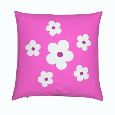 Coda di cavallo rosa n.1 - Fodera per cuscino floreale in velluto rosa