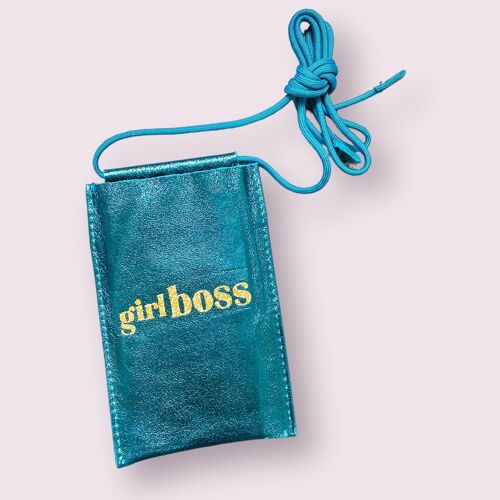 💙✨ Étui Smartphone Pailleté "Girl Boss"
