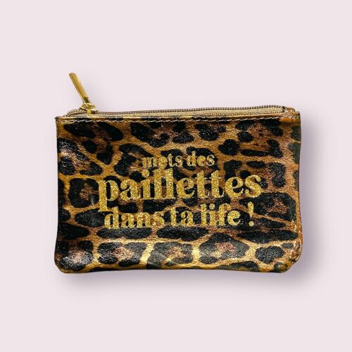 🐆 Pochette Zip "Mets des Paillettes dans ta Vie" 🌟