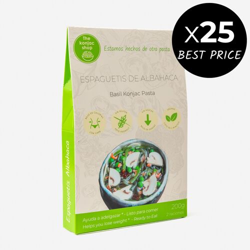 PACK 25 x Espaguetis konjac albahaca