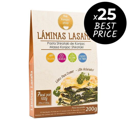 PACK 25 x Láminas lasaña konjac