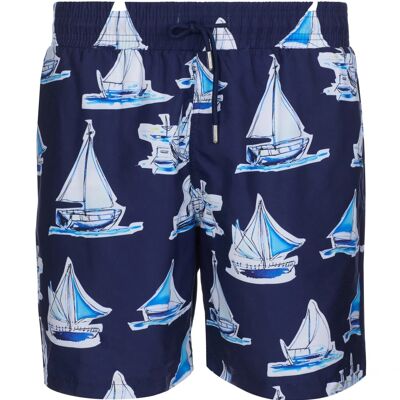 Achille: Bañador con estampado Sailing, secado rápido