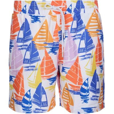 Stoff: Badeshorts mit Segelprint, schnell trocknend