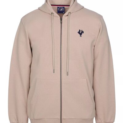 Ducasse: Hooded Sweatshirt with Zipper and Embroidered Rooster Logo