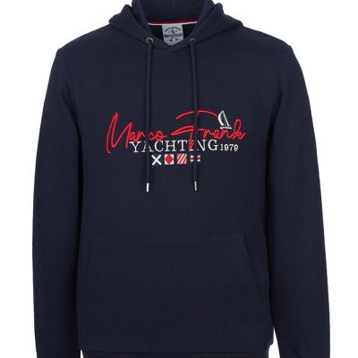 Matisse: Hooded Sweatshirt Embroidered with a Nautical Style Flag