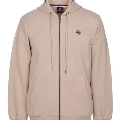 Simon: Hooded Sweatshirt with Zipper Embroidered with the Iconic Logo