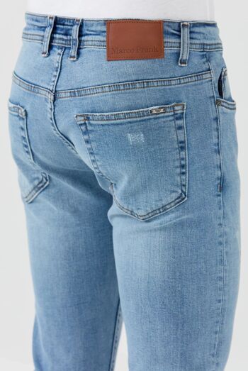 Kalman : Jean Regular Fit en Denim avec des détails de déchirure 5