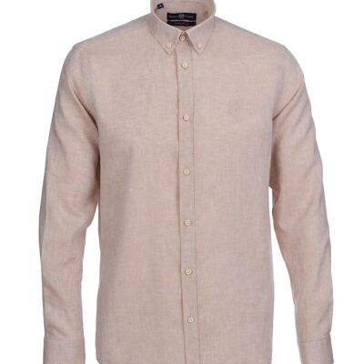 Stéphane: Classic Cut Linen Shirt with Long Sleeves