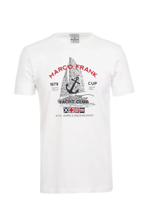 Lyon : T-Shirt avec Logo Brodé, Imprimé Nautique