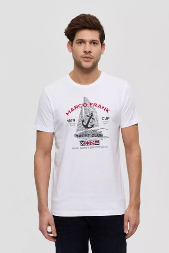 Lyon : T-Shirt avec Logo Brodé, Imprimé Nautique 7