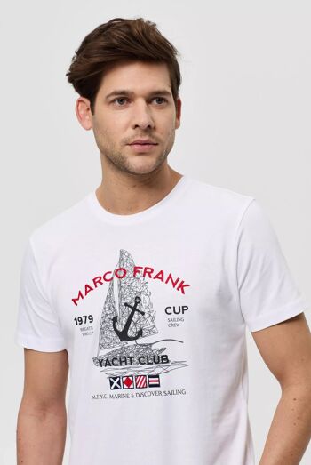 Lyon : T-Shirt avec Logo Brodé, Imprimé Nautique 8