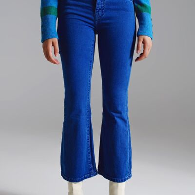 High waist flair jeans in blue