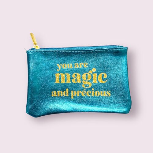 🦚 Pochette Zip "You Are Magic et Precious" 🌈