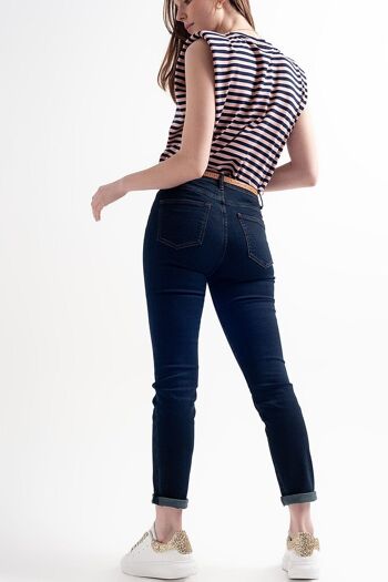 jean skinny taille haute bleu foncé 6