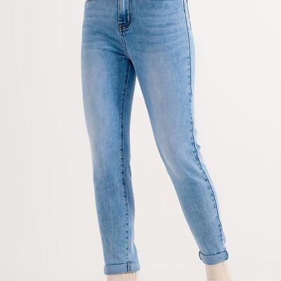 Skinny Jeans mit hoher Taille in Hellblau