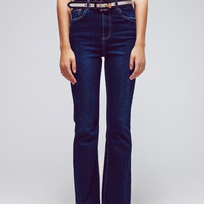 High Waisted Flared Jeans In Dark Wash