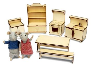 Kit de meubles de maison de poupée bricolage pour enfants - Cuisine (échelle 1:12) - The Mouse Mansion 4