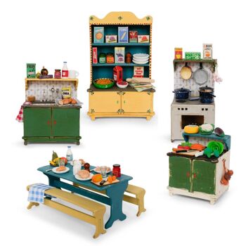 Kit de meubles de maison de poupée bricolage pour enfants - Cuisine (échelle 1:12) - The Mouse Mansion 2