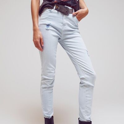 Jeans skinny high waist en Azul claro