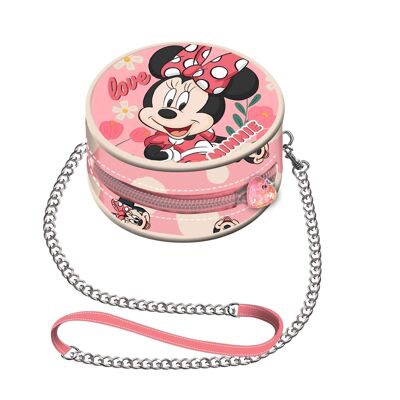 Disney Minnie Mouse Garden-Mini Bolso con Cadena Disney Redondo, Rosa