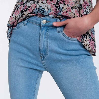 High-waisted jeans with glitter