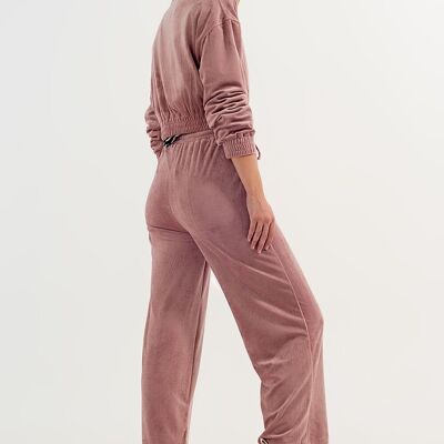 Jogger con coulisse in vita in rosa