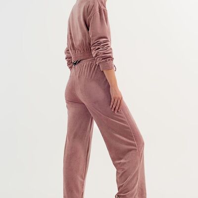 Jogger with drawstring waist in pink
