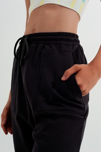 Pantalon de jogging avec ceinture élastique en gris foncé 6