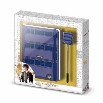 Harry Potter Knight Bus-coffret cadeau avec journal et stylo tendance, lilas