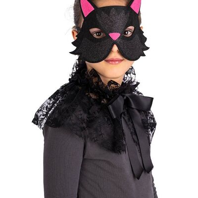 Maschera gattina bimba in feltro  con cav.