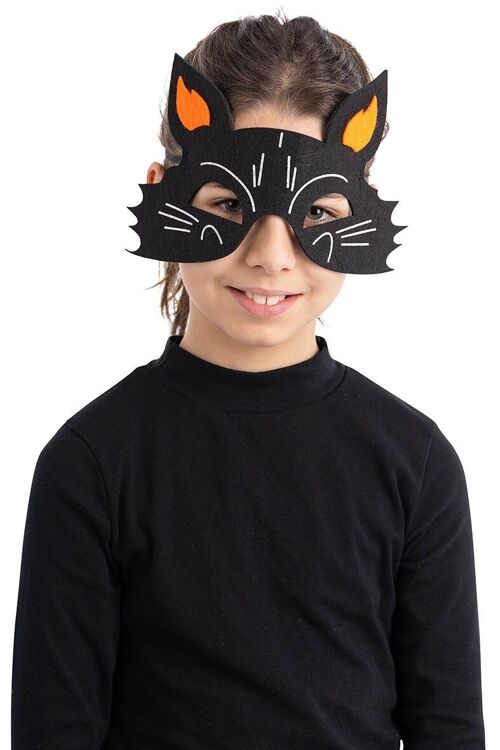 Maschera gattino bimbo in feltro  con cav.