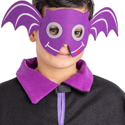Maschera pipistrello bimbo in feltro  con cav.