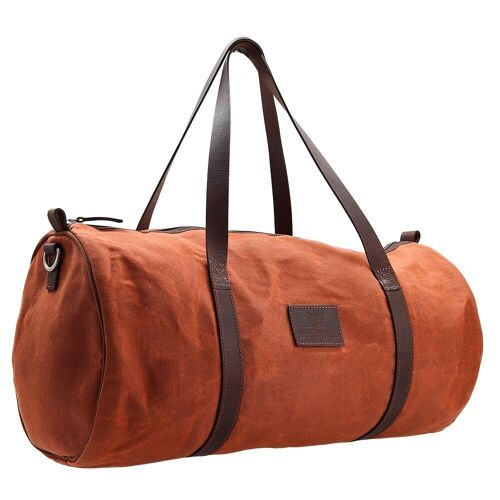Orange Canvas Barrel Bag