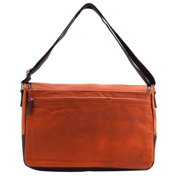 Sac messager en toile orange 2