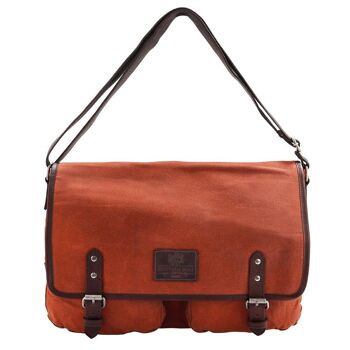 Sac messager en toile orange 4