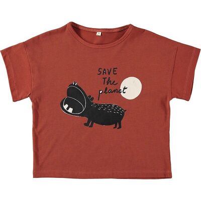 Unisex-T-Shirt Red Hippo aus Bio-Baumwolle