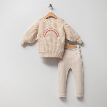 Ensemble en tricot épais 100 % coton arc-en-ciel 🌈 Design - 2 pièces - 2-5 ans 3