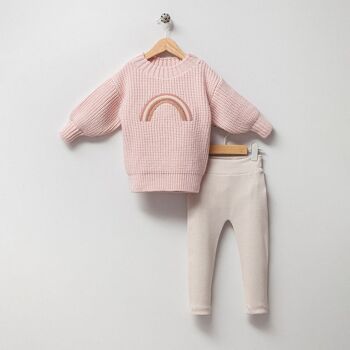 Ensemble en tricot épais 100 % coton arc-en-ciel 🌈 Design - 2 pièces - 2-5 ans 4