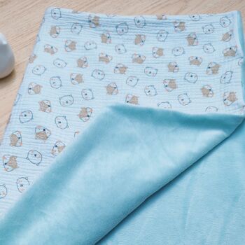COUVERTURE MINKY TURQUOISE 2