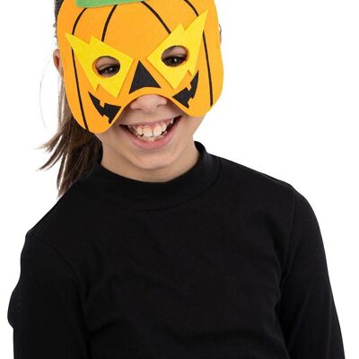 Maschera zucca bimbo in feltro  con cav.