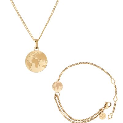 CEYOLI One World Set Necklace & Bracelet