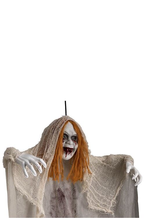 Zombie horror con capelli arancioni d'appendere h.cm.125 ca. in busta