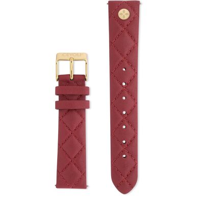 CEYOLI Celebrate Line Quick Release Bracelet Easy Release Quilted Leather Ruby Red