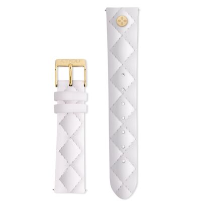 CEYOLI Celebrate Line Quick Release Bracelet Easy Release Quilted Leather Shell White