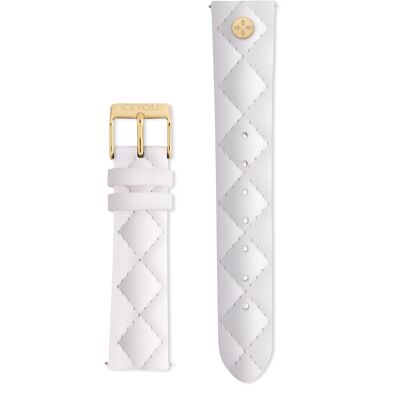 CEYOLI Celebrate Line Quick Release Bracelet Easy Release Quilted Leather Shell White