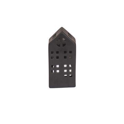 HV House Tealight Holder - Black - 7x6x15cm